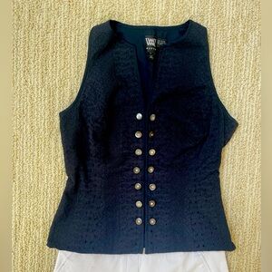 WORTH navy blue eyelet vest sleeveless top 2